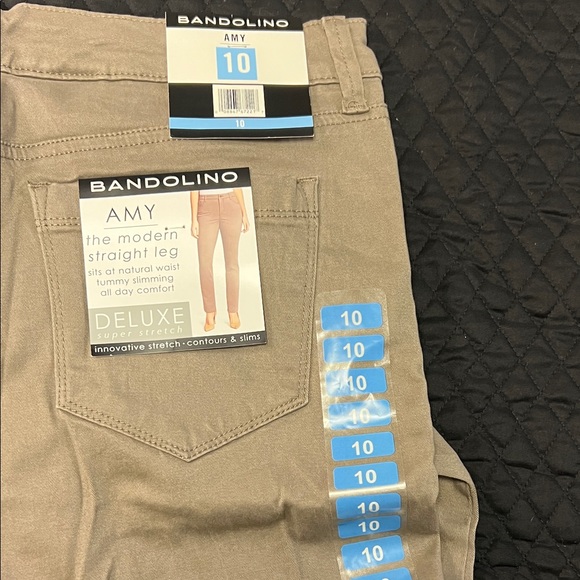 Bandolino Light Beige Straight Leg Pants - Picture 2 of 4